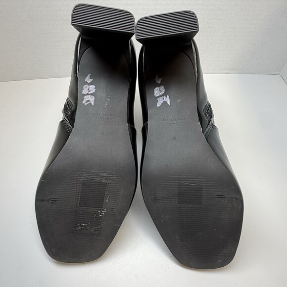 Kurt Geiger London Black Chelsea Square Toe Eagle Head Leather Booties Sz 36/6 - Picture 7 of 9